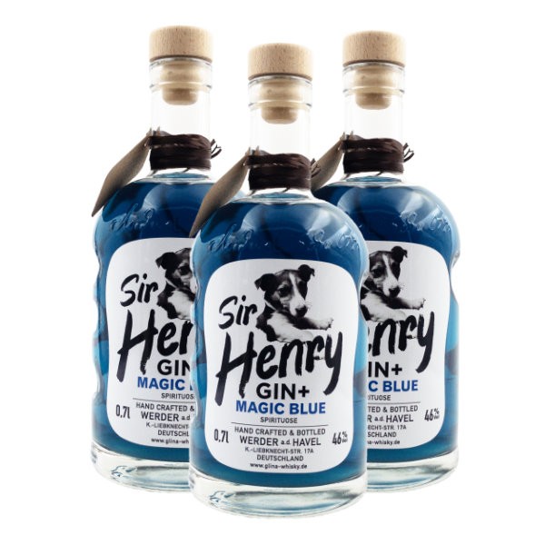 Sir Henry Gin | 3x Magic Blue | 0,7 L